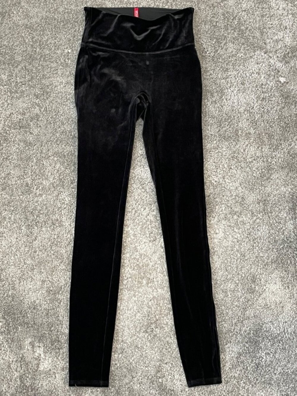EC SPANX Black Velvet Leggings - Size Small